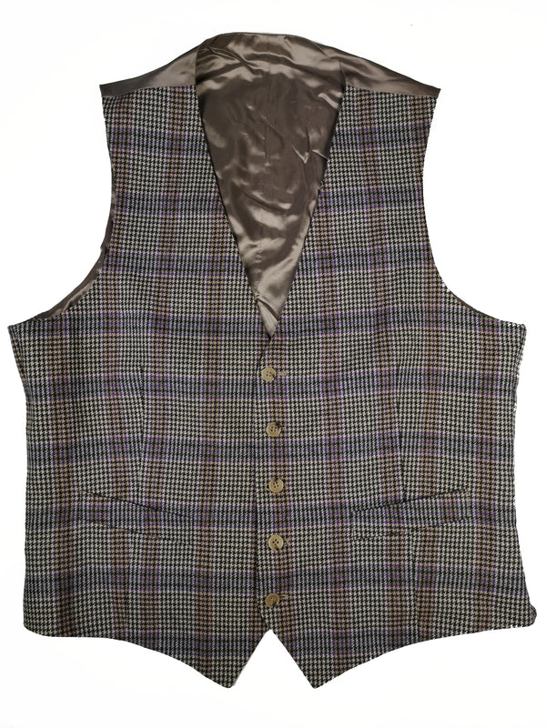 LBM 1911 Vest Large/52, Multi puppytooth check Wool/Cashmere