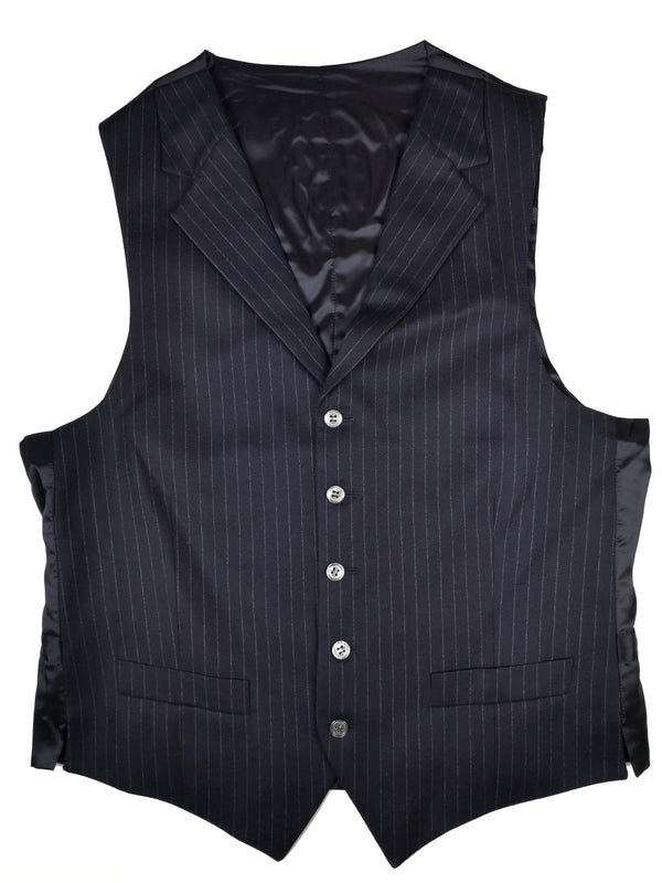 Luigi Bianchi Vest 42R, Navy pinstripe Wool flannel