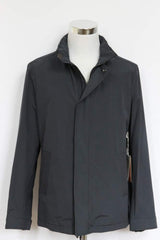 Longhi Coat: XXXX-Large, Pale navy blue, snap/zippered front, water-resistant cotton blend