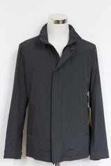 Longhi Coat: XX-Large Soft navy blue, zip front, water-resistant cotton blend