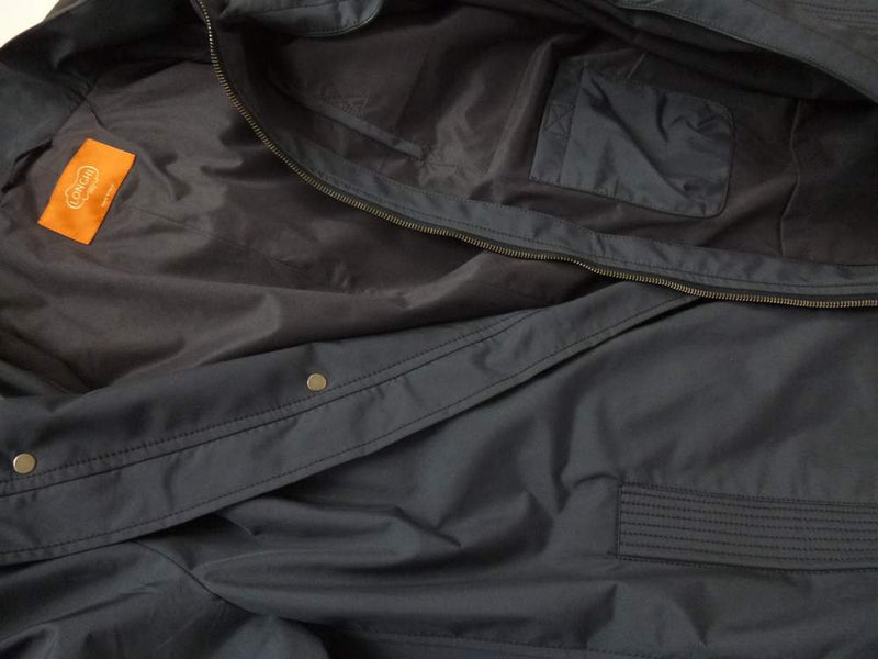 Longhi Coat: XX-Large Soft navy blue, zip front, water-resistant cotton blend