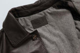 FINAL SALE Longhi Coat: Small, Brown, button front, leather
