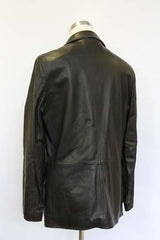 Longhi Coat: Small Brown, button front Pure leather Cashmere/Silk Lining