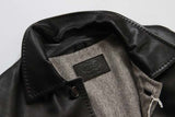 Longhi Coat: Small Brown, button front Pure leather Cashmere/Silk Lining