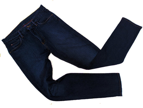 Loro Piana Jeans 32 Slim Dark Indigo Blue 5 Pocket Kurashiki Cotton Stretch Denim