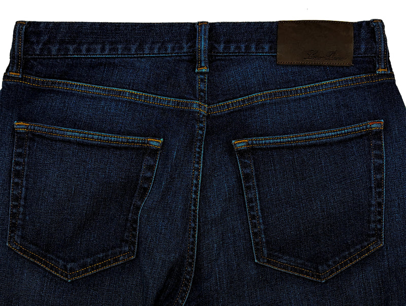 Loro Piana Jeans 32 Slim Indigo Blue 5 Pocket Kurashiki Cotton Stretch Denim
