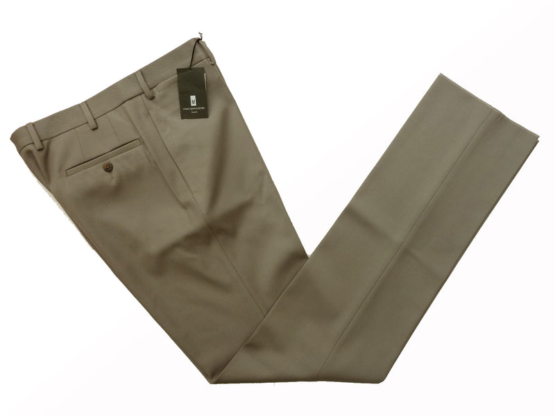 Marco Pescarolo Trousers: 34, Sage green, flat front, wool gabardine