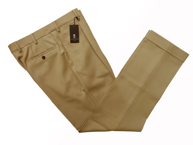 Marco Pescarolo Trousers: 34, Tan, pleated front, wool twill