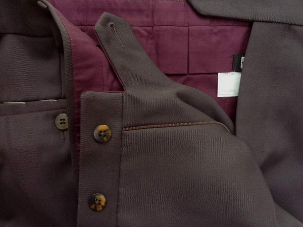 Marco Pescarolo Trousers: 35/36  Brown flat front pure wool
