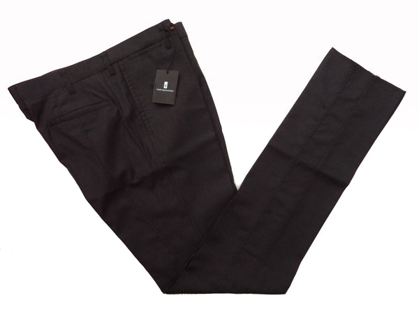 Marco Pescarolo Trousers: 34, Charcoal, flat front fashion stitch, superfine wool