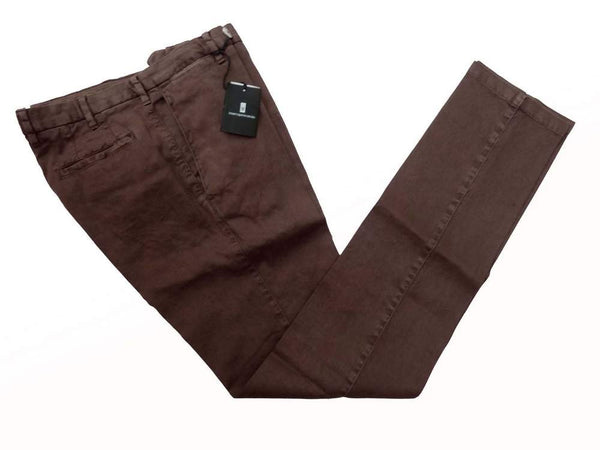 Marco Pescarolo Trousers: 33/34 Brown, off seam pockets, linen/cotton/elastane