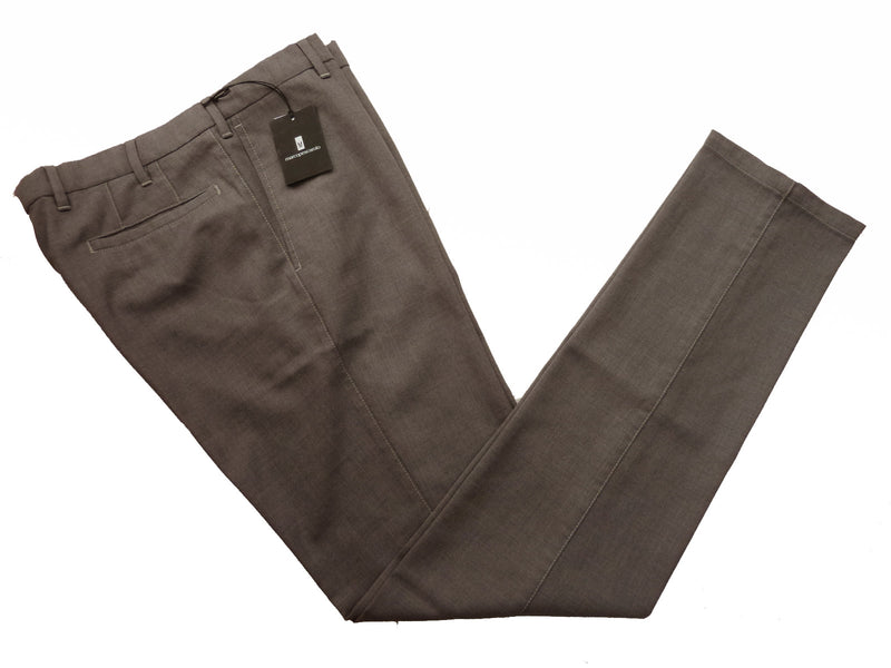 Marco Pescarolo Trousers: 34, Washed heather grey, flat front, washed wool
