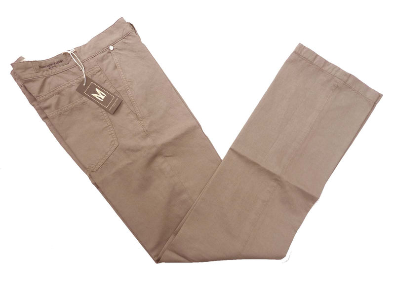 Marco Pescarolo Jeans: 36 Khaki 5 pocket cotton/linen