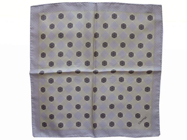 Marinella Pochette, Beige medallion pattern, pure silk
