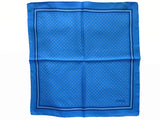 Marinella Pochette, Bright sky blue neat pattern, pure silk