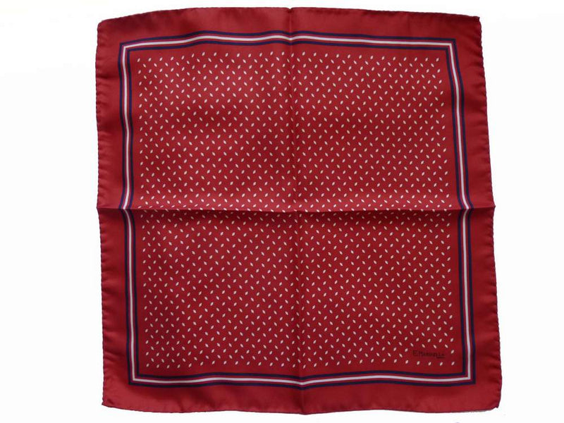 Marinella Pochette, Red neat pattern, pure silk