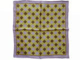 Marinella Pochette, Pale yellow medallion pattern, pure silk