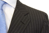 Caruso/MaCo Suit: 43R/44R, Charcoal grey with soft stripes, 3-button, 100's wool