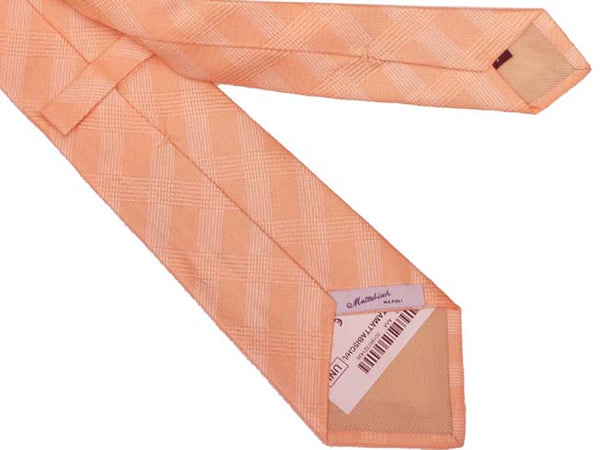 Mattabisch Tie, Light orange plaid, pure silk