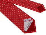 Mattabisch Tie, Red-orange circles with white dot pattern, pure silk
