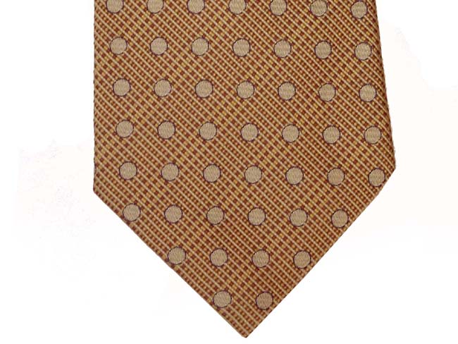 Mattabisch Tie, Muted gold polkadots, pure silk