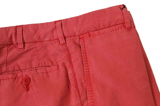 Marco Pescarolo Trousers: 32, Washed faded red, flat front, washed cotton/silk