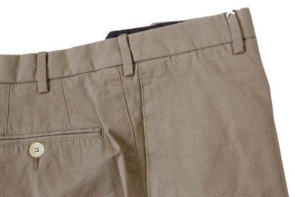 Marco Pescarolo Trousers: 34, Dark soft khaki, flat front, pure cotton