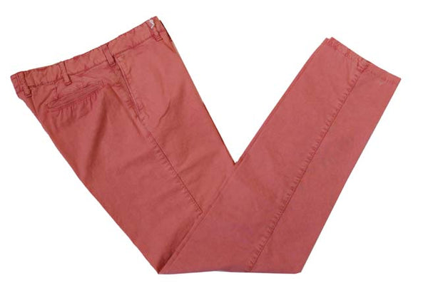 Marco Pescarolo Trousers: 33/34, Washed faded red, flat front, cotton/elastane