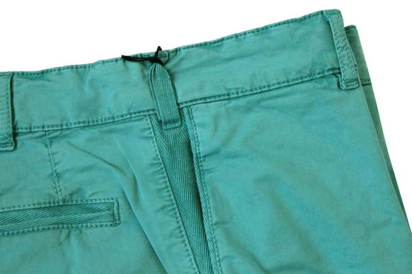 Marco Pescarolo Trousers: 34, Washed light teal green, flat front, cotton/elastane