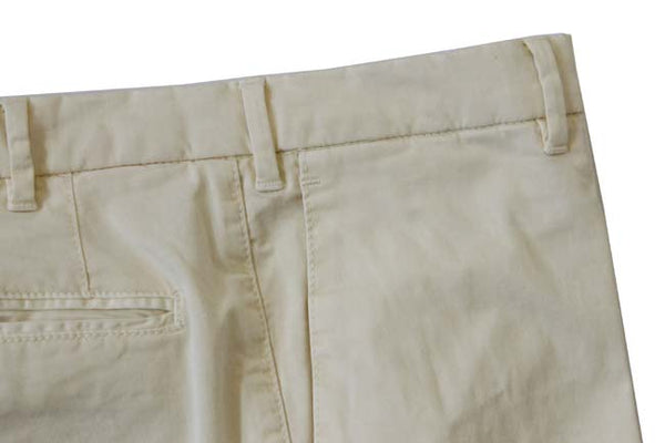 Marco Pescarolo Trousers: 34, Washed light stone, flat front, cotton/elastane