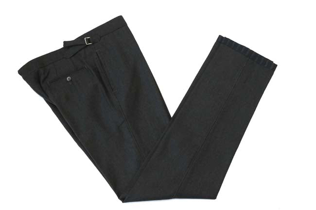 Marco Pescarolo Trousers: 34, Dark charcoal grey, flat front, heavy wool