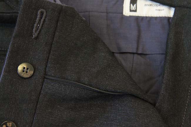 Marco Pescarolo Trousers: 34, Dark charcoal grey, flat front, heavy wool