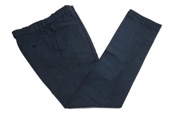 Marco Pescarolo Trousers: 35/36, Soft navy blue Flat front Cotton/elastane