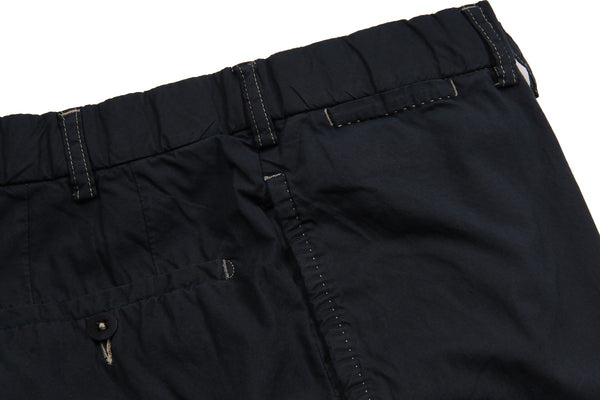 Marco Pescarolo Trousers: 33/34, Navy blue Flat front Crisp cotton