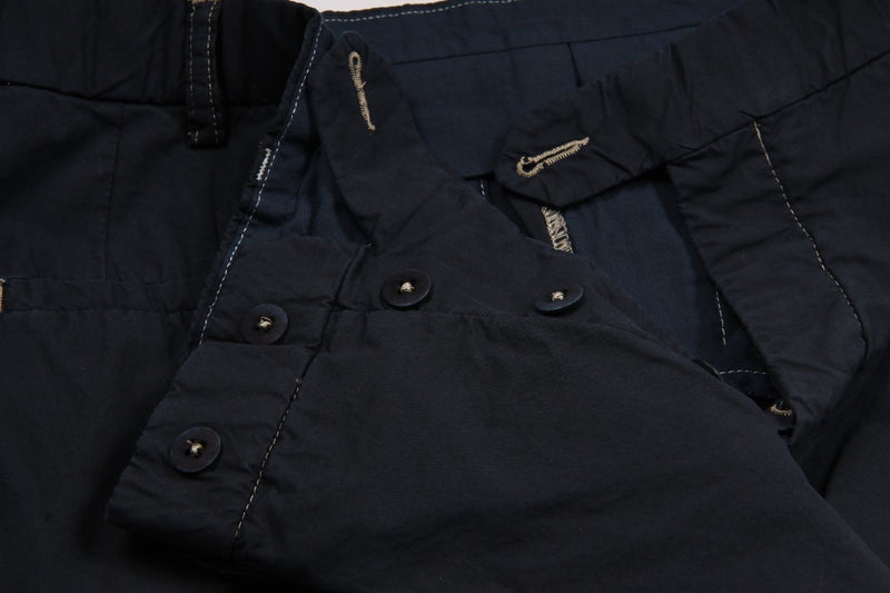 Marco Pescarolo Trousers: 33/34, Navy blue Flat front Crisp cotton