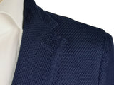 Angelico Sport Coat 36R, Navy blue hopsack 2-button Wool/cotton