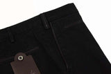 PT01 Trousers: 36/37, Washed black with brown trim, flat front, cotton/elastan