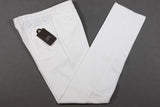 PT01 Trousers: 38, White, flat front with front leg detailing, pure cotton twill