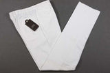 PT01 Trousers: 40, White, flat front with front leg detailing, pure cotton twill