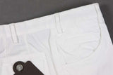 PT01 Trousers: 40, White, flat front with front leg detailing, pure cotton twill