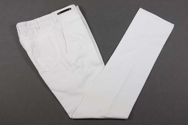 PT01 Trousers: 39/40, White, flat front, pure cotton twill