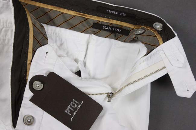 PT01 Trousers: 39/40, White, flat front, pure cotton twill