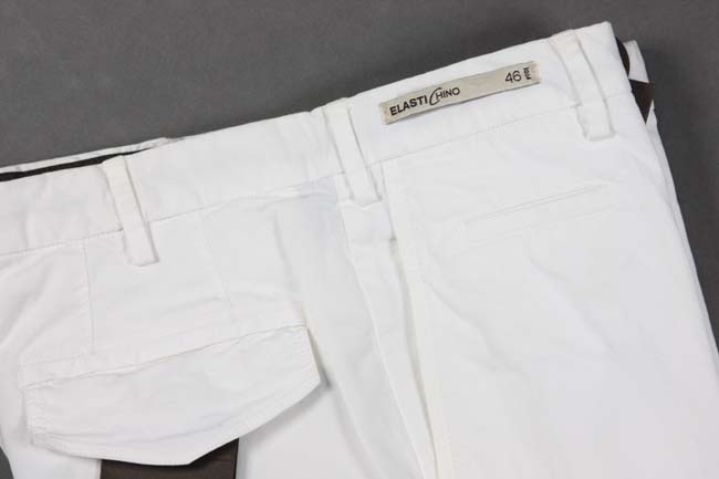 PT01 Trousers: 34, Soft white, flat front, washed cotton/elastane