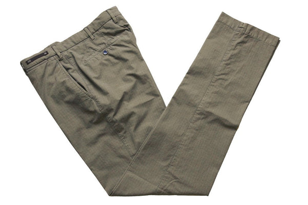 PT01 Trousers: 35/36, Washed beige plaid, flat front, cotton blend