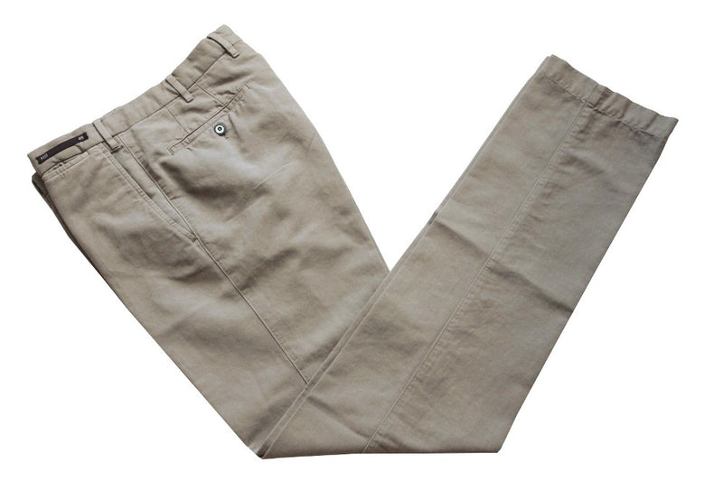 PT01 Trousers: 33/34, Beige, flat front, cotton/elastane