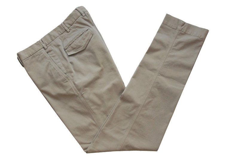 PT01 Trousers: 35/36, Beige, flat front, cotton/elastane