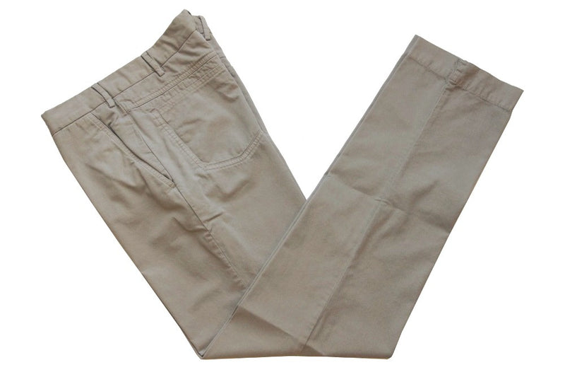 PT01 Trousers: 33/34, Beige, flat front, cotton/elastane