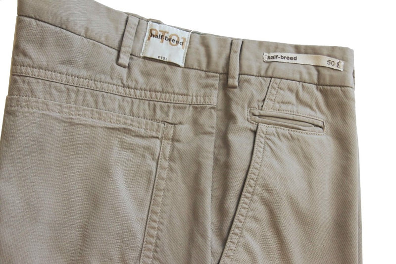 PT01 Trousers: 33/34, Beige, flat front, cotton/elastane