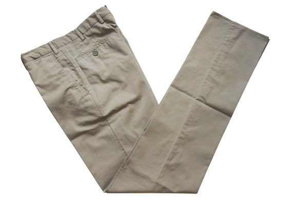 PT01 Trousers: 32 *, Beige, flat front, cotton/elastane