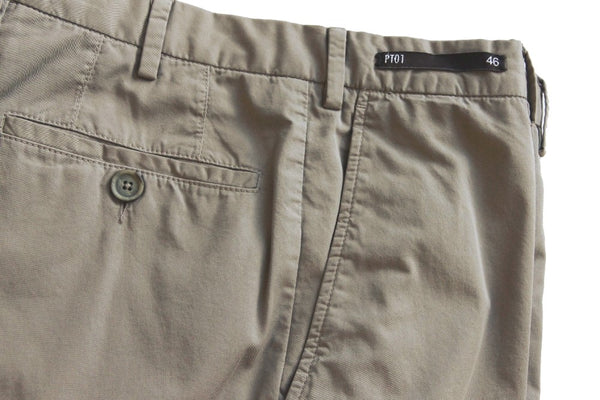 PT01 Trousers: 32 *, Beige, flat front, cotton/elastane